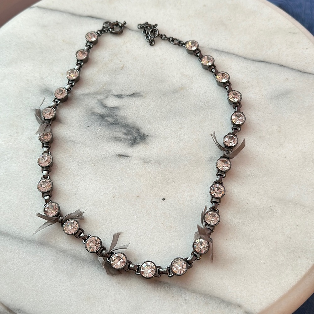 Jcrew silver diamond necklace